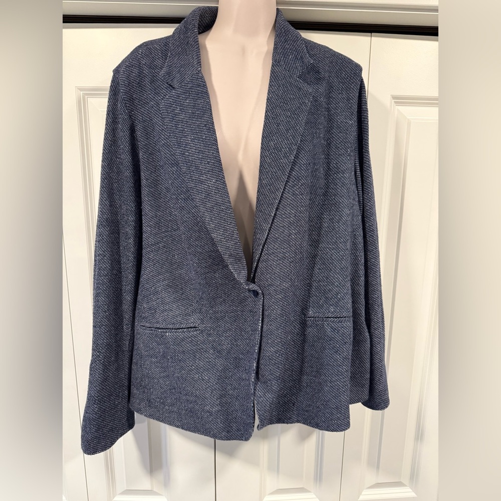 Cato blue one button blazer jacket 22W 2X